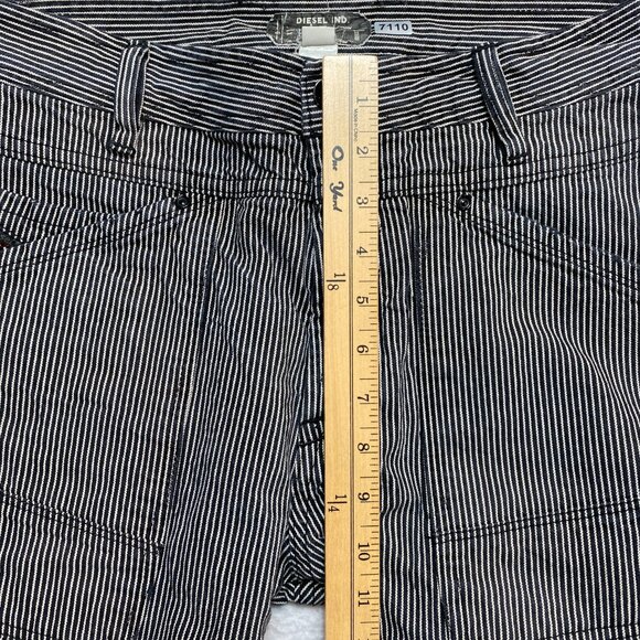 VINTAGE DIESEL Denim Pants Unisex 27 Black White Utility Achemy Reaction Y2K - Picture 7 of 12